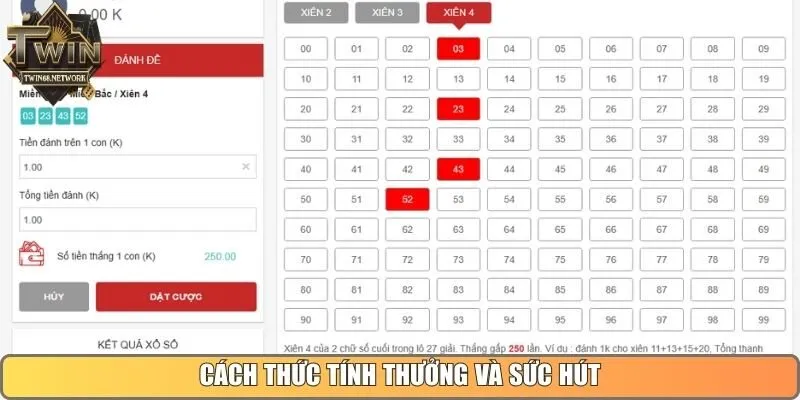 Cách thức tính thưởng và sức hút khó cưỡng của lô xiên